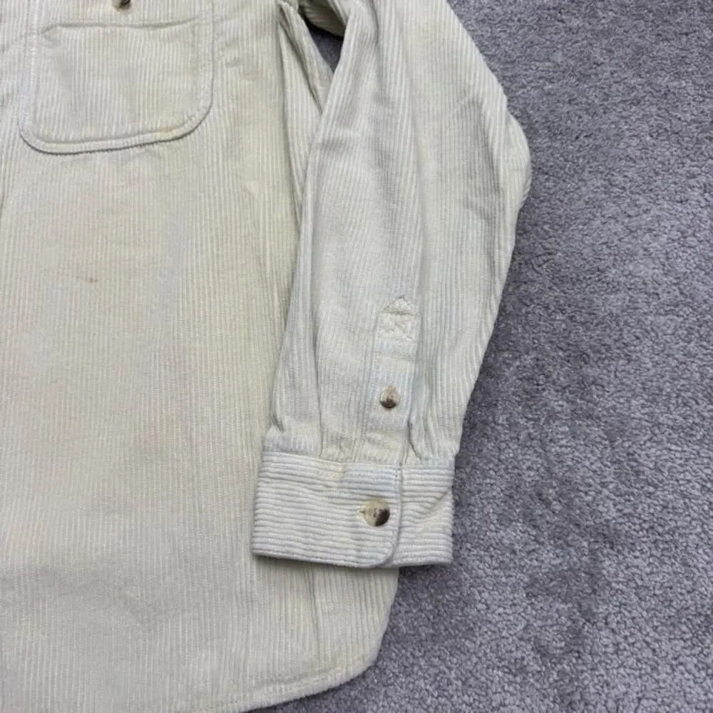 Urban Outfitters Corduroy Button Down Shirt Mens Medium Yellow Cotton Shacket